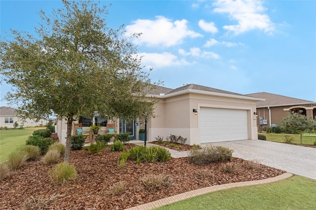 view of front of house with a garage