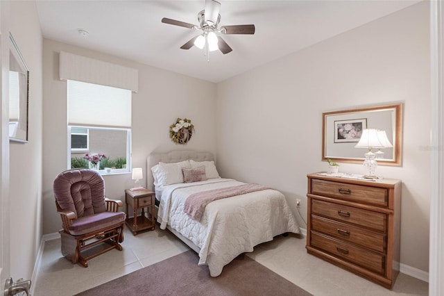 bedroom featuring ceiling fan