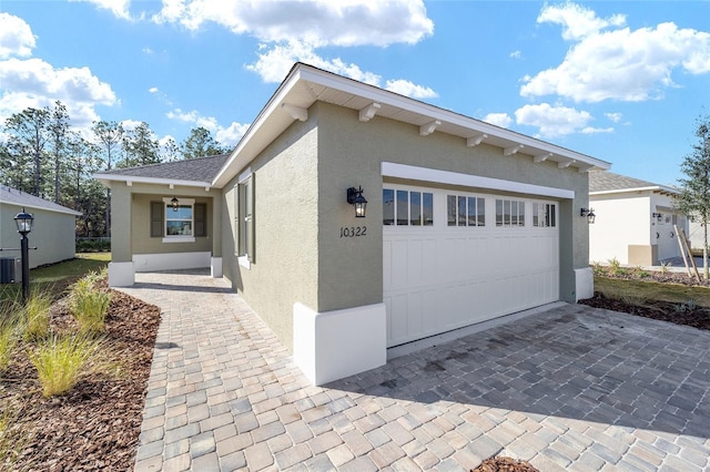 view of property exterior featuring a garage