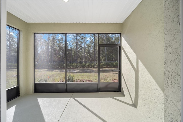 view of unfurnished sunroom