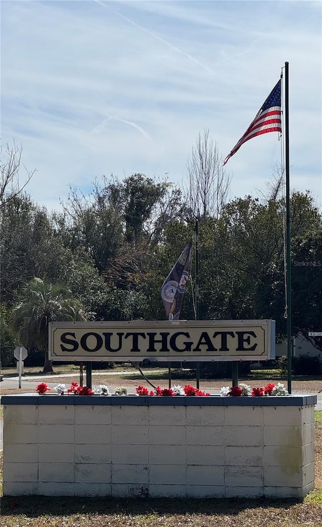 view of community sign