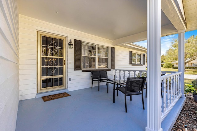 view of patio featuring covered porch