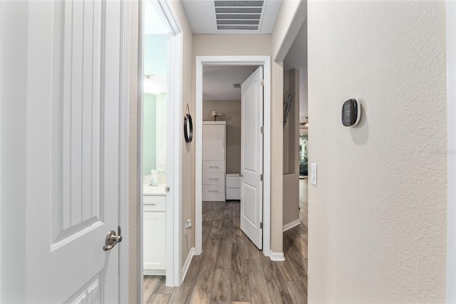 hall featuring light wood-type flooring