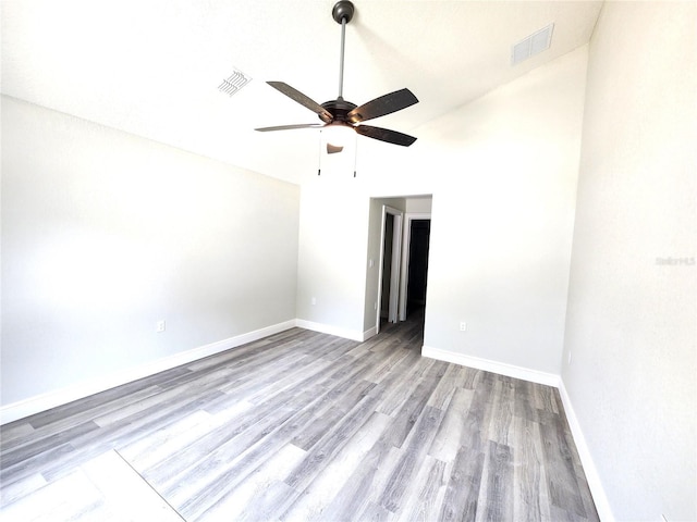 7799 SW 132nd Pl Unit 10, Ocala, FL 34473 - empty room with a ceiling fan and wood finished floors