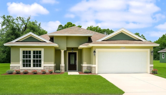 7799 SW 132nd Pl Unit 10, Ocala, FL 34473 - view of front of house with stone siding, stucco siding, and a front yard