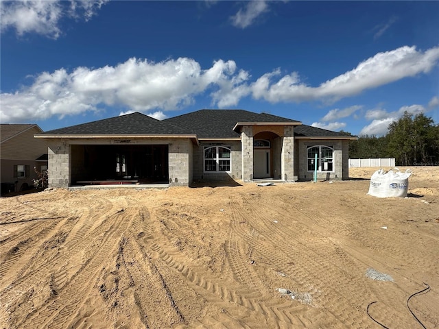 view of front of home with a garage