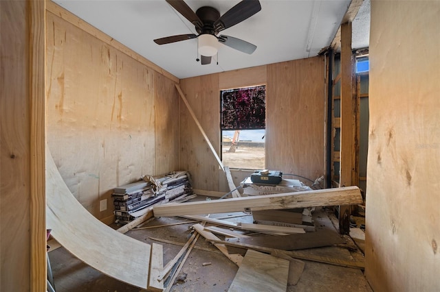 miscellaneous room featuring ceiling fan