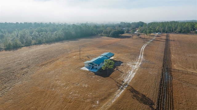 bird's eye view featuring a rural view