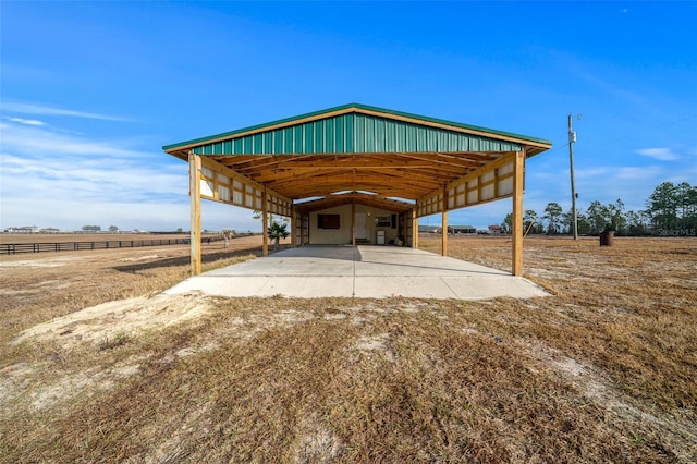 view of patio with a rural view