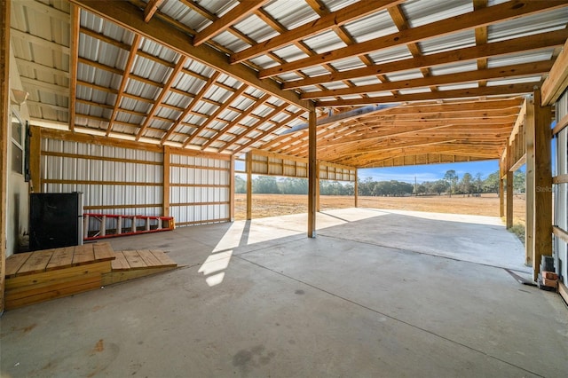 garage featuring metal wall