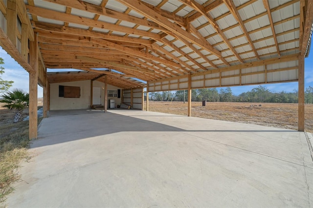 interior space featuring a rural view