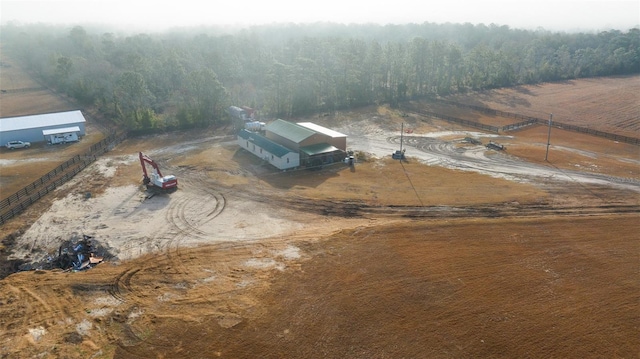 aerial view with a rural view