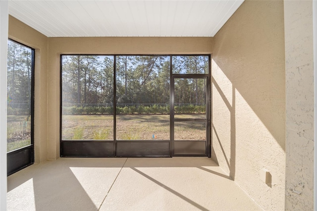 view of unfurnished sunroom