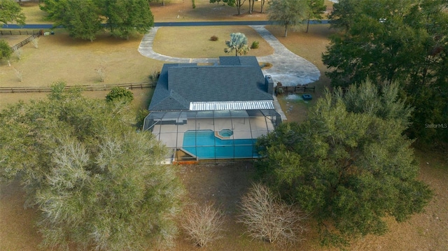 aerial view with a rural view