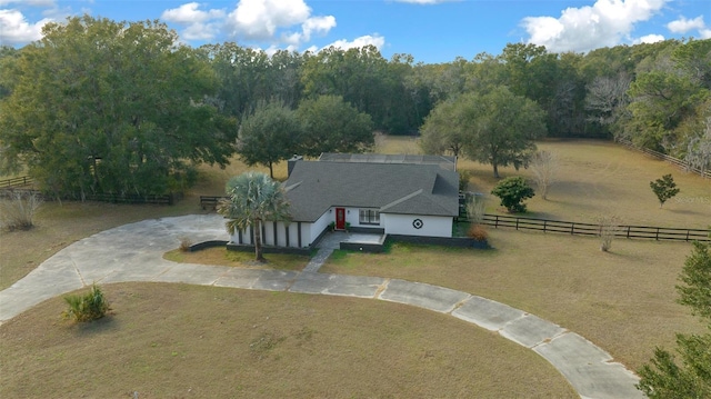 drone / aerial view featuring a rural view