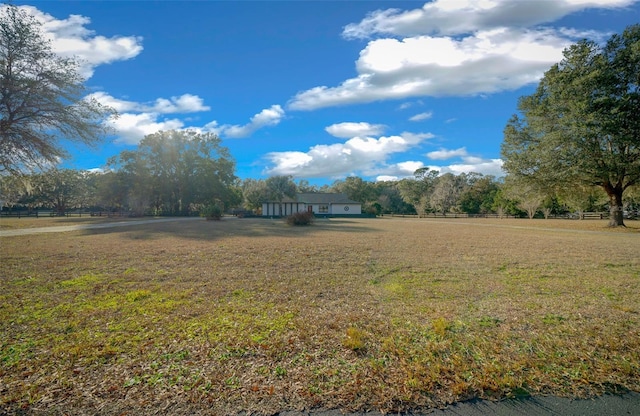 view of yard with a rural view