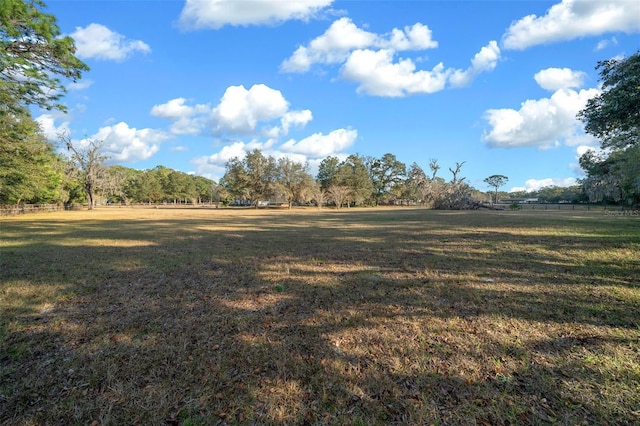 view of yard with a rural view