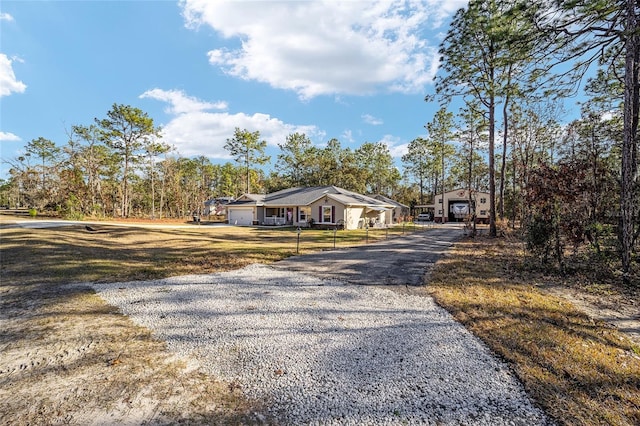 view of front of property featuring a garage