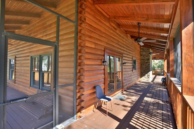 deck featuring ceiling fan