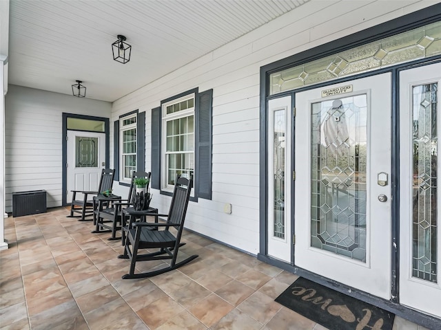 property entrance with a porch