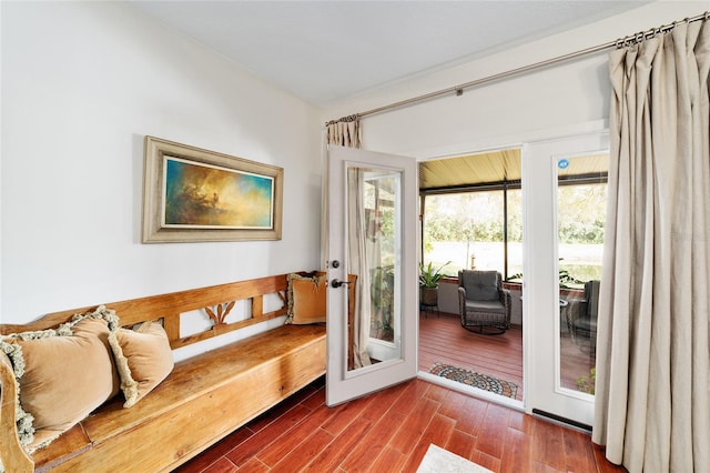 entryway featuring hardwood / wood-style floors