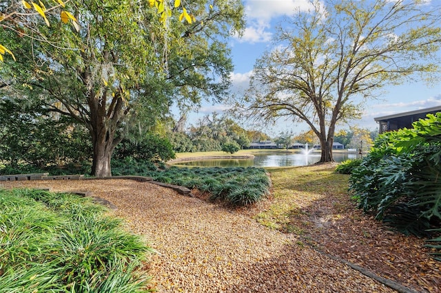 view of yard featuring a water view