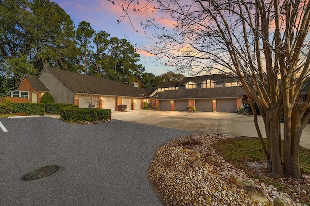 view of front of house with a garage