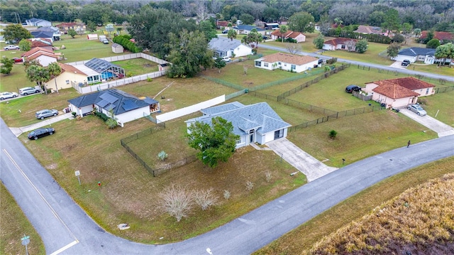 bird's eye view with a residential view