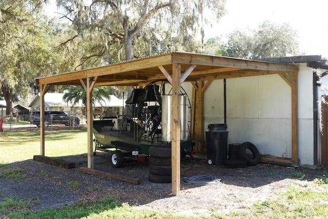 view of patio / terrace featuring a carport