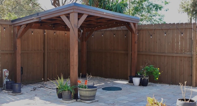 view of patio with a gazebo