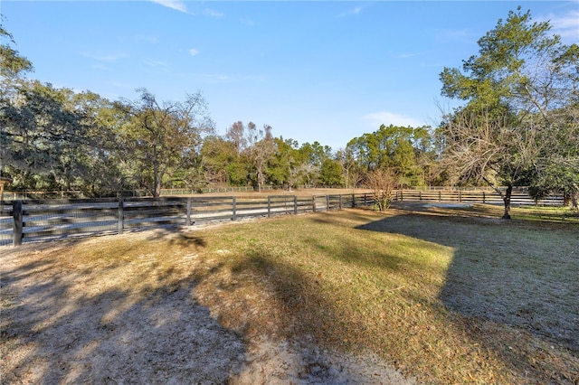 view of yard featuring a rural view