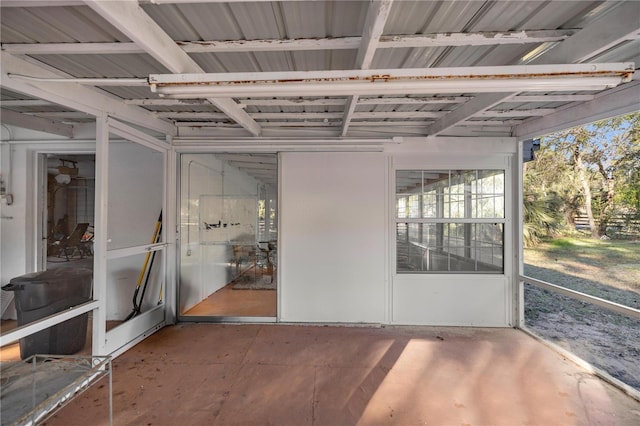 view of unfurnished sunroom