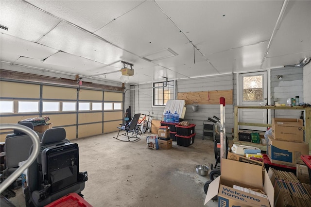 garage featuring a garage door opener