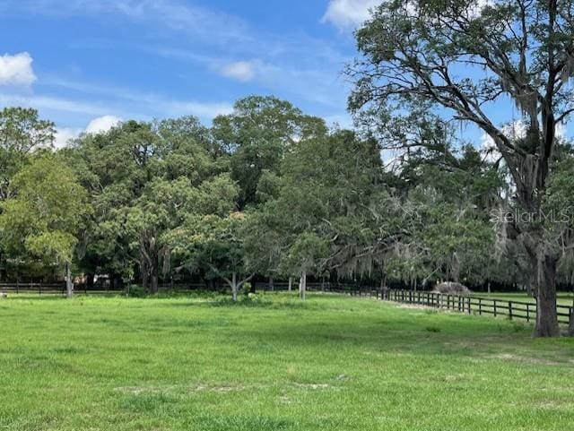 view of yard with a rural view