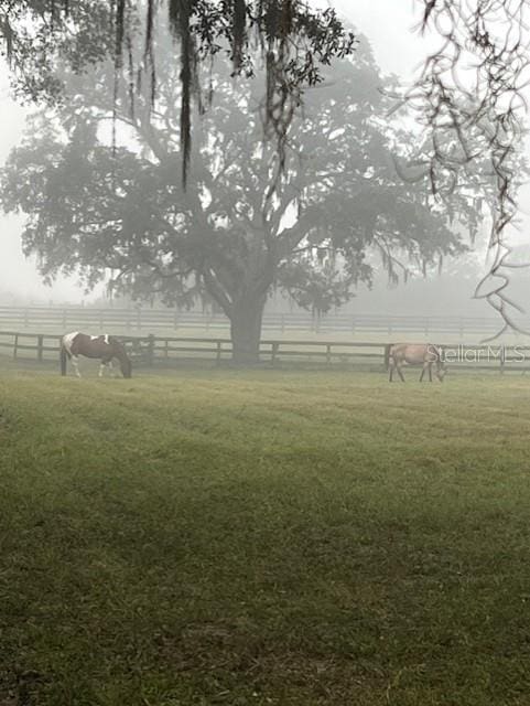 view of yard with a rural view