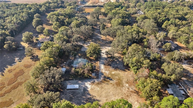 bird's eye view featuring a view of trees