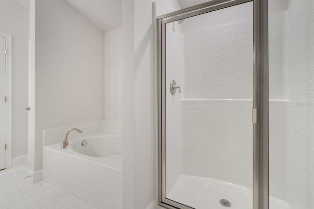 bathroom with plus walk in shower