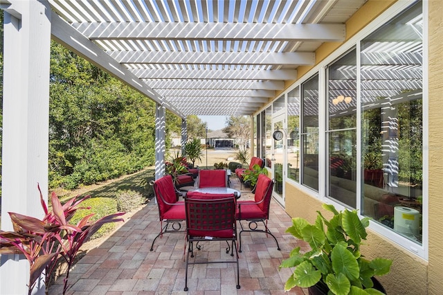 view of patio with a pergola