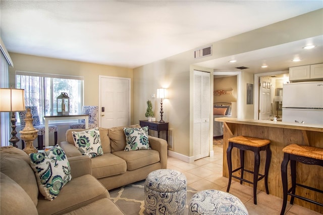 view of tiled living room