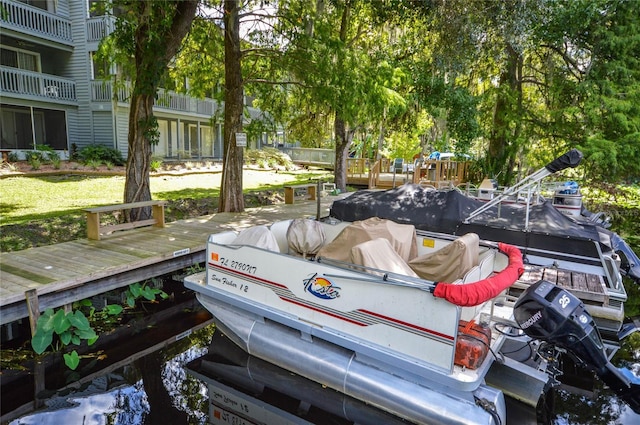 view of dock area