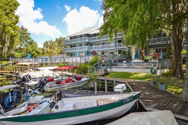 view of dock area