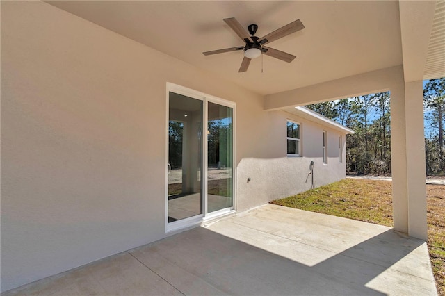 view of patio / terrace with ceiling fan