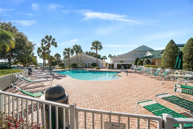 view of pool with a patio