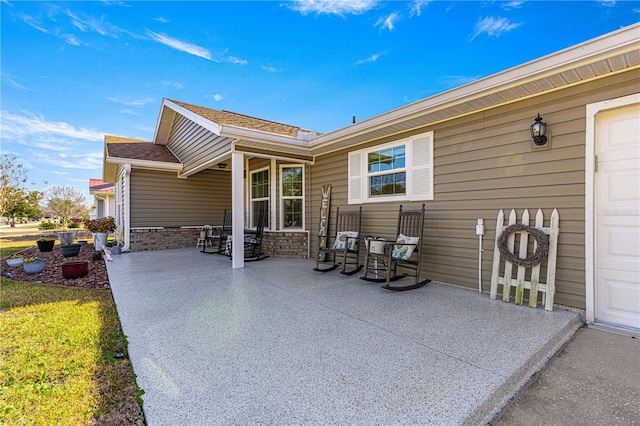 exterior space with a porch