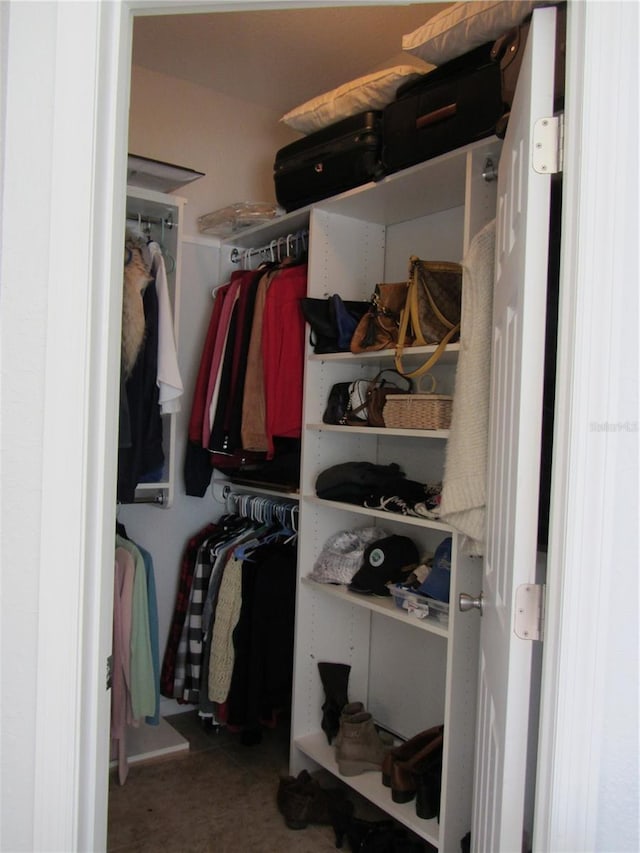 view of walk in closet