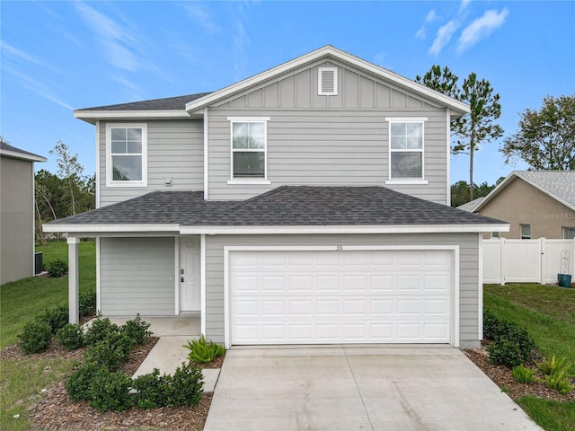 front of property featuring a garage