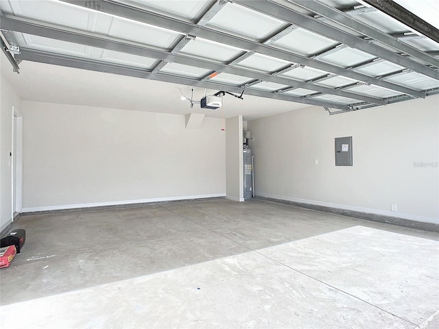 35 Wood Acre Ln, Palm Coast, FL 32164 - garage featuring a garage door opener, electric panel, and water heater