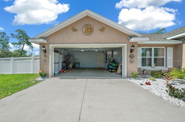 view of garage