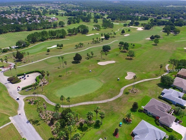 drone / aerial view featuring view of golf course