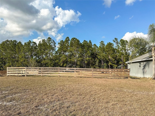 view of yard featuring a rural view